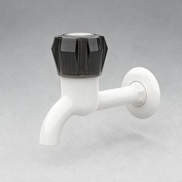 White_And_Black_Polypropylene_Random_Copolymer_(Ppr/Pprc)_Wall_Mounted_Plastic_Tap_For_Bathroom_Pack_Of_3