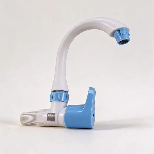 White_And_Blue_Polypropylene_Random_Copolymer_(Ppr/Pprc)_Swan_Neck_Water_Tap_For_Kitchen_&_Bathroom
