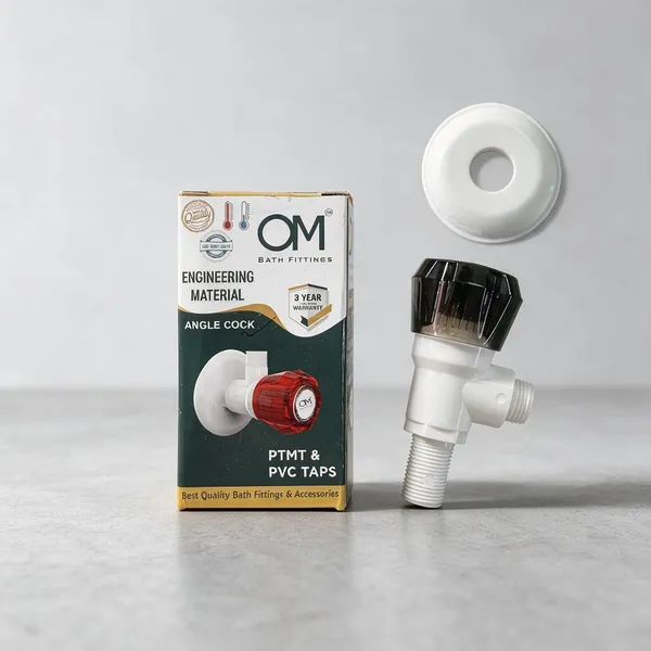 White_And_Black_Polypropylene_Random_Copolymer_(Ppr/Pprc)_Angle_Cock_Tap_For_Bathroom_Pack_Of_3