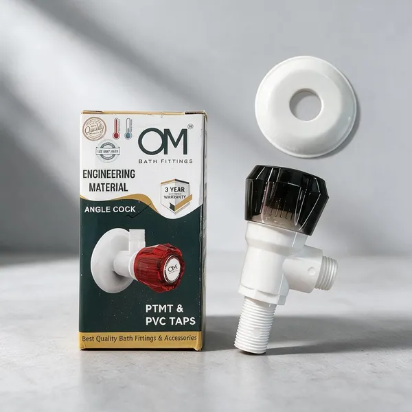 White_And_Black_Polypropylene_Random_Copolymer_(Ppr/Pprc)_Angle_Cock_Tap_For_Bathroom_Pack_Of_3