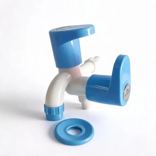 White_And_Blue_Polypropylene_Random_Copolymer_(Ppr/Pprc)_Dual_Handle_Water_Tap_For_Kitchen_Sink