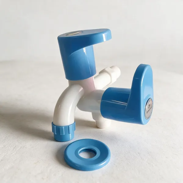 White_And_Blue_Polypropylene_Random_Copolymer_(Ppr/Pprc)_Dual_Handle_Water_Tap_For_Kitchen_Sink