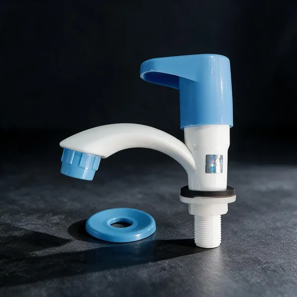 White_And_Blue_Polypropylene_Random_Copolymer_(Ppr/Pprc)_Swan_Neck_Single_Handle_Faucet_For_Bathroom_Pack_Of_2