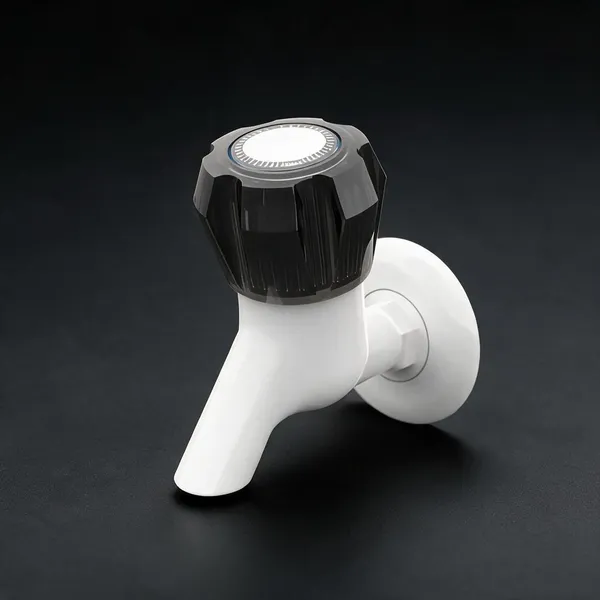 Black_And_White_Polypropylene_Random_Copolymer_(Ppr/Pprc)_Wall_Mounted_Bib_Tap_For_Bathroom_Pack_Of_3
