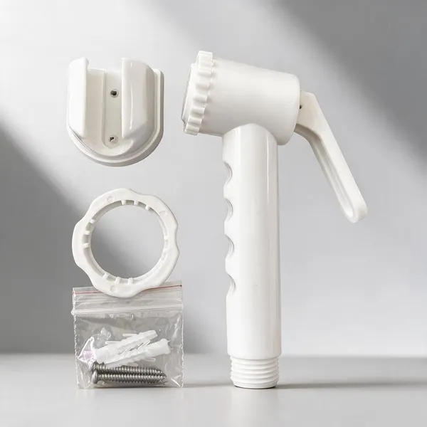 White_Polypropylene_Random_Copolymer_(Ppr/Pprc)_Handheld_Bidet_Spray_Set_For_Bathroom_Pack_Of_2