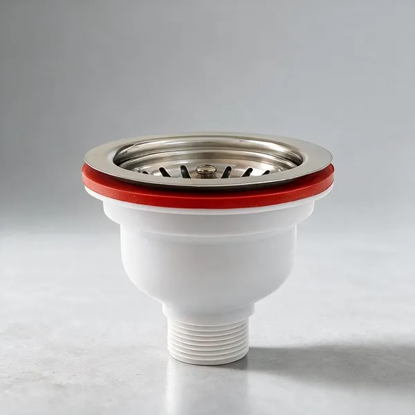 White_Abs_Drain_Strainer_Waste_Coupling_For_Bathroom_Pack_Of_4