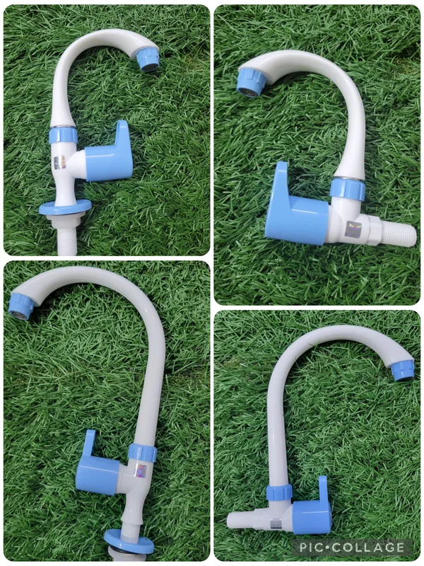 White_And_Blue_Polypropylene_Random_Copolymer_(Ppr/Pprc)_Swan_Neck_Water_Tap_For_Kitchen_&_Bathroom