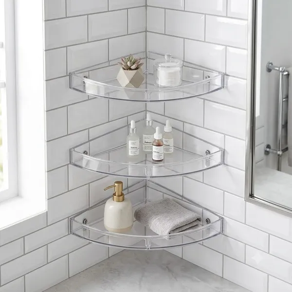White_Polypropylene_Corner_Bathroom_Shelf_For_Bathroom