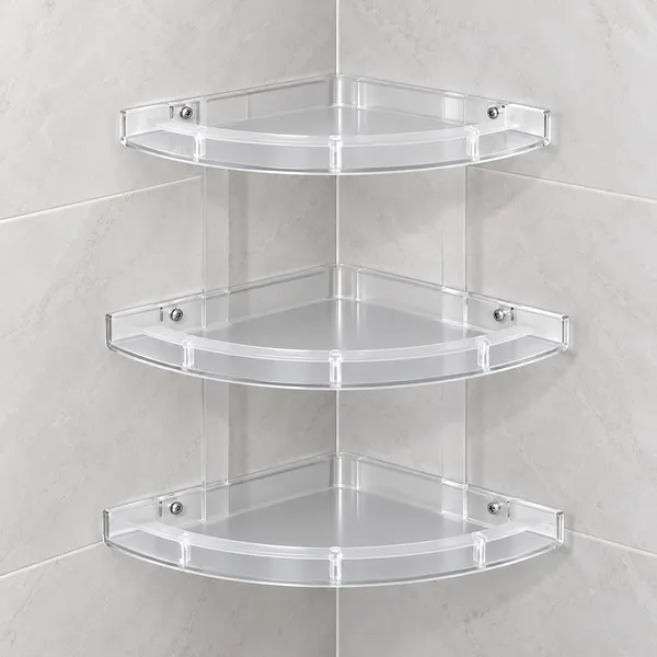 White_Polypropylene_Corner_Bathroom_Shelf_For_Bathroom