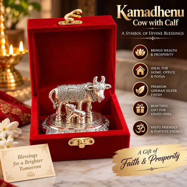 PREMIUM_QUALITY_German_Silver_Kamdhenu_Cow_with_Calf_Idol_|_Vastu_Gau_MATA_