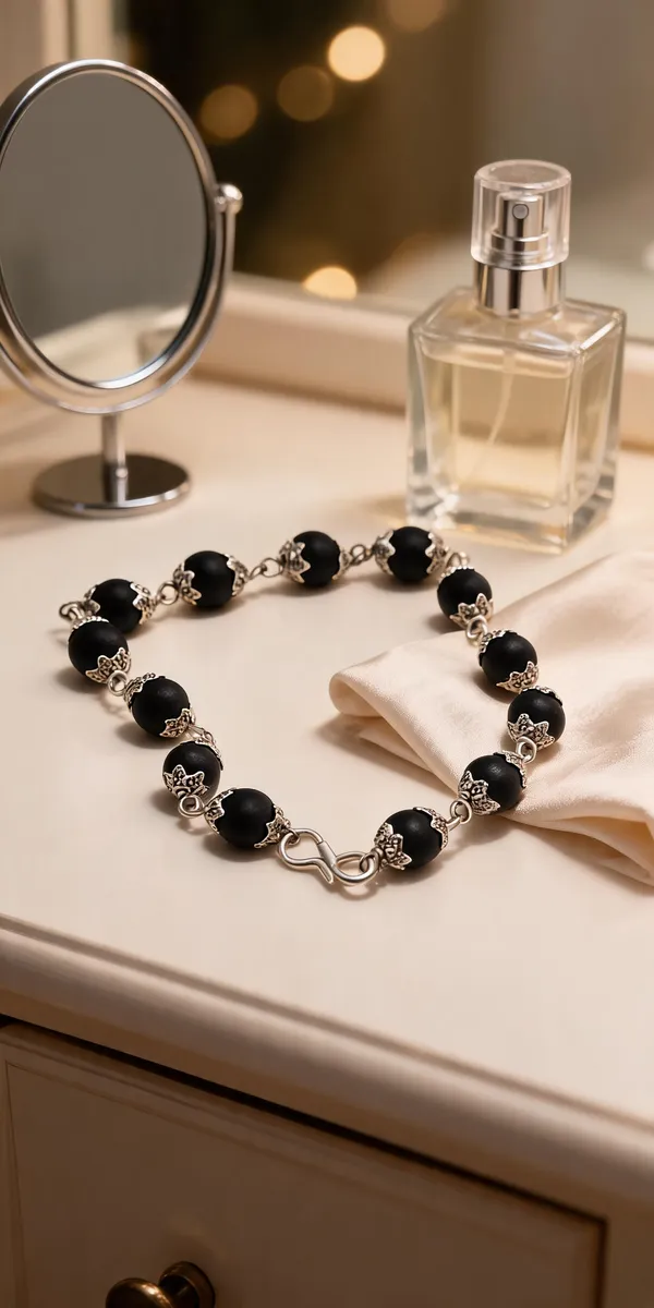 Black_German_Silver_Capping_Karungali_Beads_Bracelet_For_Men_&_Women