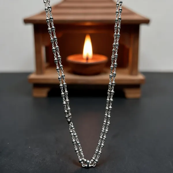 Malawale_Silver_Beaded_Tulsi_Mala_Necklace