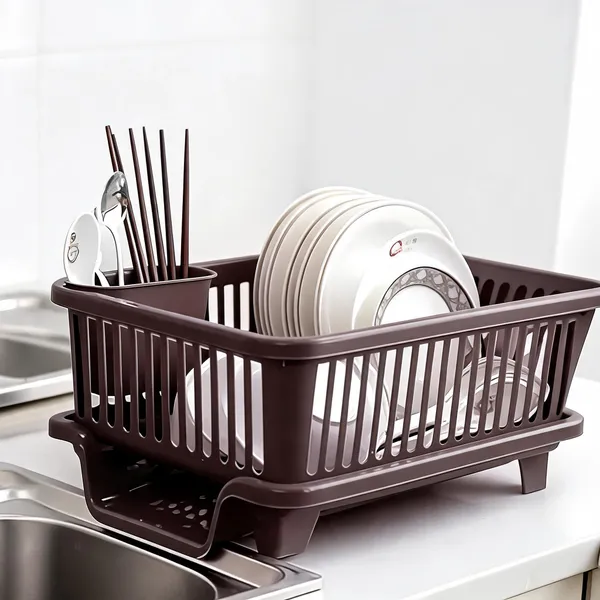 Brown_Plastic_Countertop_Dish_Drying_Rack_With_Cutlery_Holder