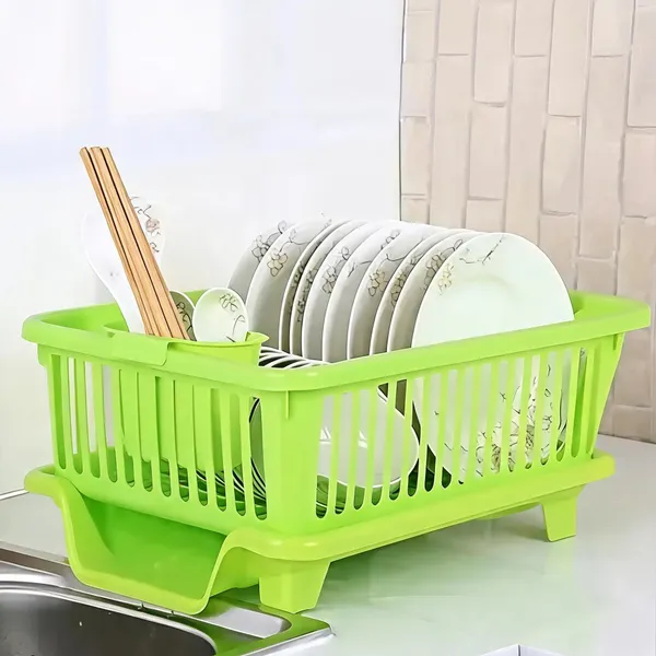 Green_Plastic_Kitchen_Dish_Drying_Rack