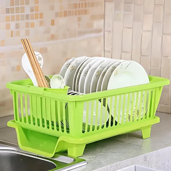 Green_Plastic_Kitchen_Dish_Drying_Rack