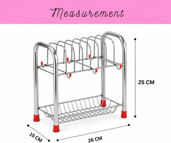 Steel_Cup_Saucer_Rack_With_Hooks