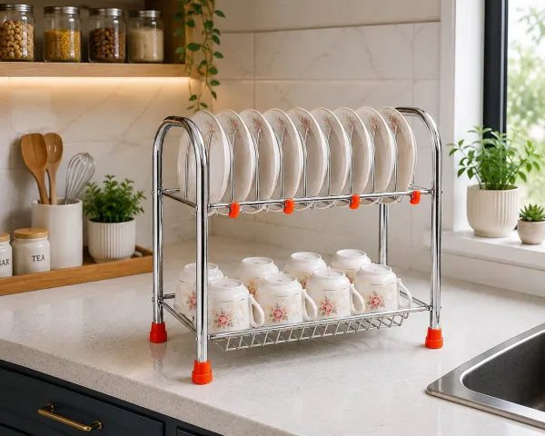 Steel_Cup_Saucer_Rack_With_Hooks