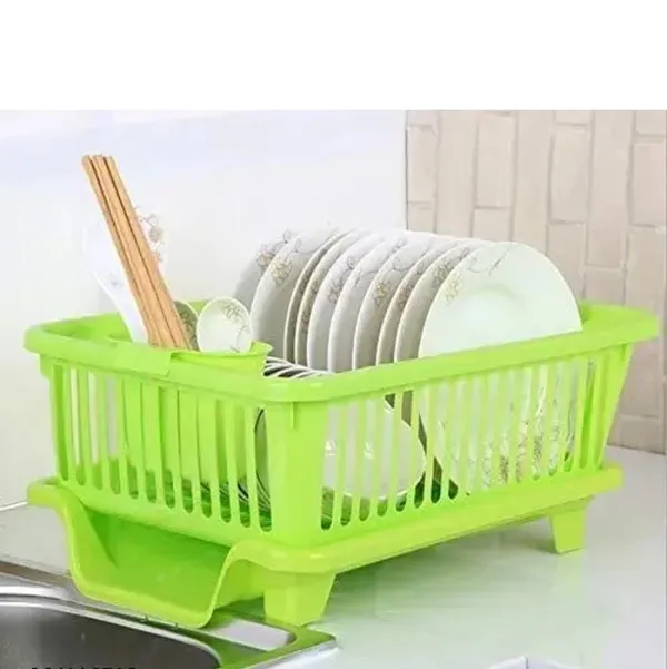 Green_Plastic_Kitchen_Dish_Drying_Rack