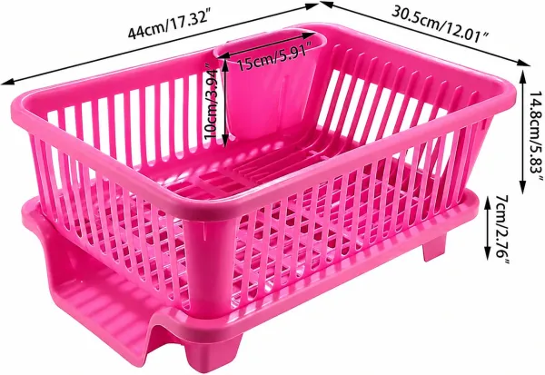 Pink_Plastic_Kitchen_Dish_Drying_Rack