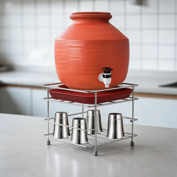Stainless_Steel_Traditional_Matka_Stand_With_Tray