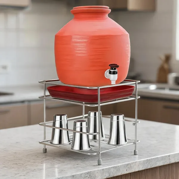 Stainless_Steel_Traditional_Matka_Stand_With_Tray