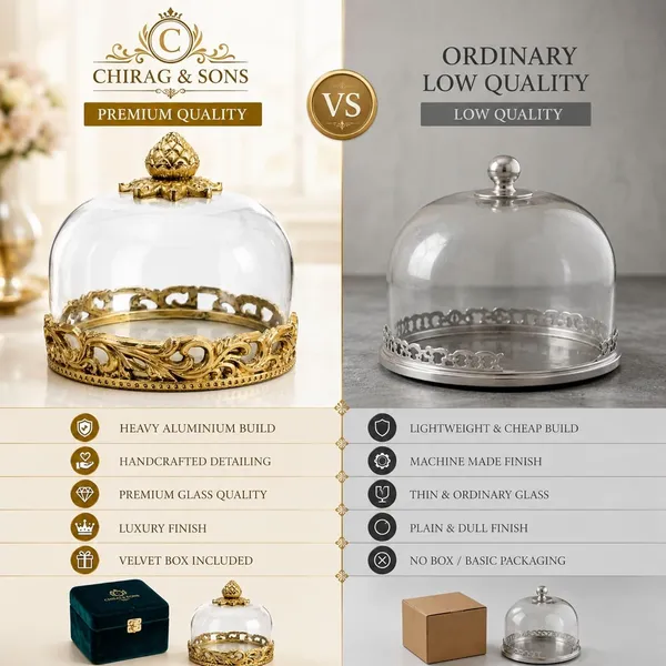 Aluminium_Decorative_Display_Dome_With_Transparent_Cover_Multipurpose_Serving_Display_Stand_Gold_Finish