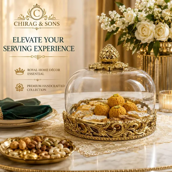 Aluminium_Decorative_Display_Dome_With_Transparent_Cover_Multipurpose_Serving_Display_Stand_Gold_Finish