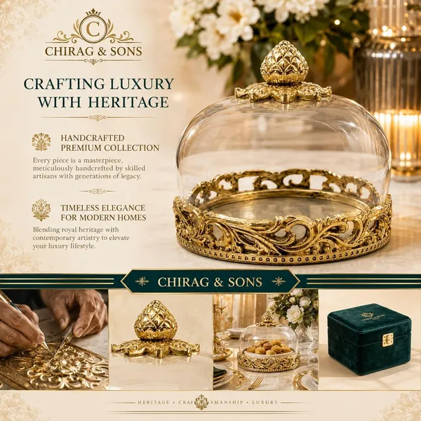 Aluminium_Decorative_Display_Dome_With_Transparent_Cover_Multipurpose_Serving_Display_Stand_Gold_Finish