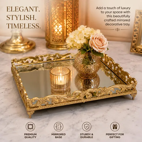 Decorative_Gold_Mirrored_Serving_Tray_With_Metal_Frame_Vanity_Organiser_For_Perfume_Jewellery_Cosmetics_Coffee_Table_And_Home_Decor