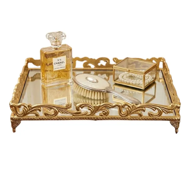 Decorative_Gold_Mirrored_Serving_Tray_With_Metal_Frame_Vanity_Organiser_For_Perfume_Jewellery_Cosmetics_Coffee_Table_And_Home_Decor
