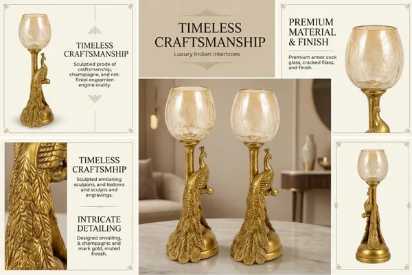 Decorative_Peacock_Candle_Holder_Set_With_Crackle_Glass_Cup_Set_Of_2