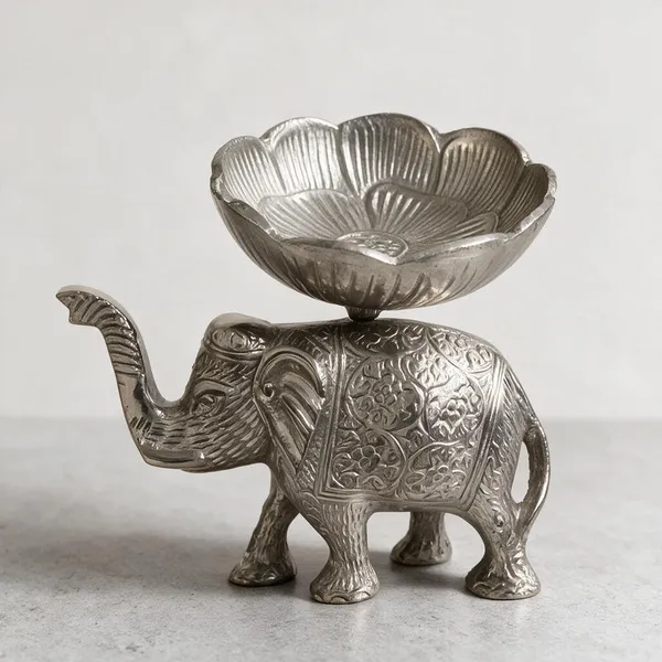 Metallic_Elephant_Floral_Bowl_Decorative_Showpiece