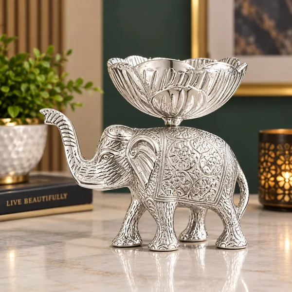 Metallic_Elephant_Floral_Bowl_Decorative_Showpiece