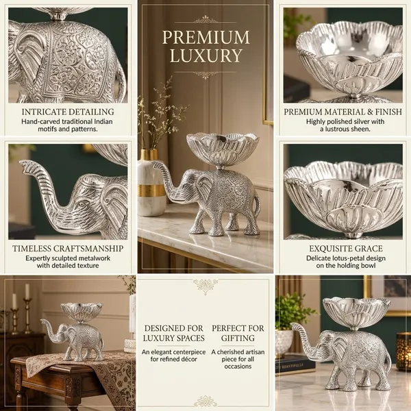Metallic_Elephant_Floral_Bowl_Decorative_Showpiece