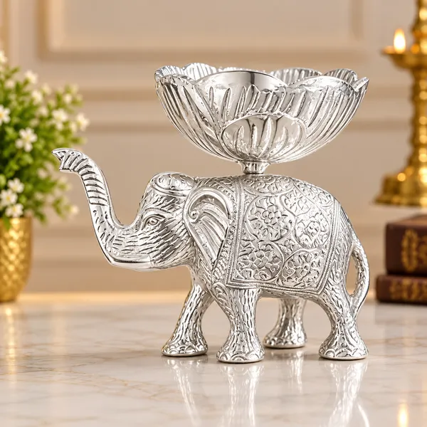 Metallic_Elephant_Floral_Bowl_Decorative_Showpiece