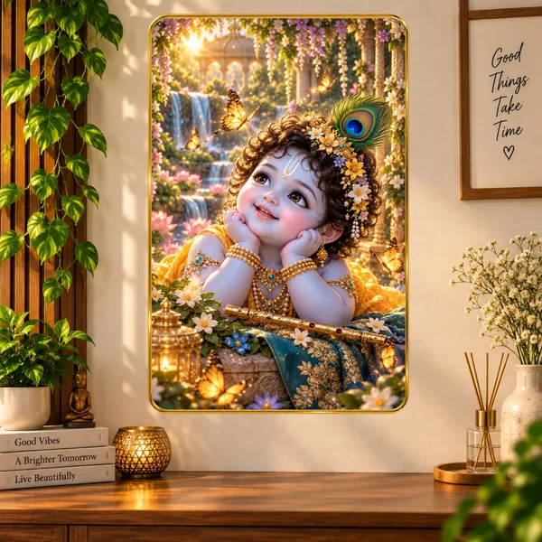 Decorative_Religious_Bal_Krishna_Floral_Wall_Art