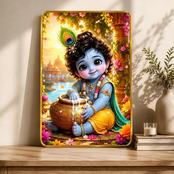 Golden_Framed_Devotional_Krishna_Wall_Artwork