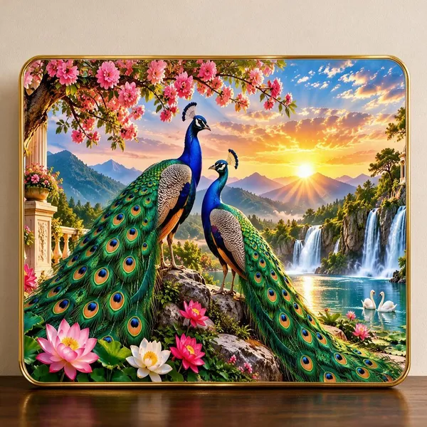 Framed_Scenic_Peacock_Wall_Art