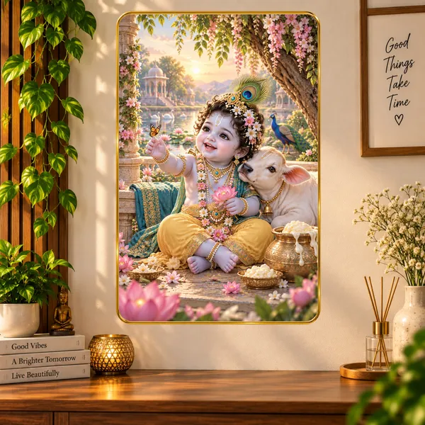 Devotional_Floral_Krishna_Framed_Wall_Art