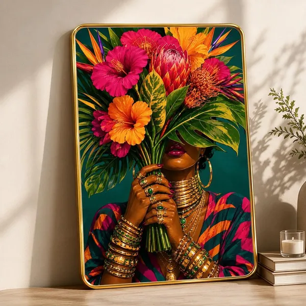 Tropical_Floral_Portrait_Print_Framed_Wall_Art