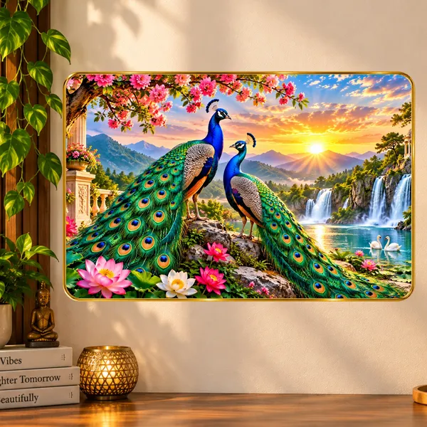 Framed_Scenic_Peacock_Wall_Art