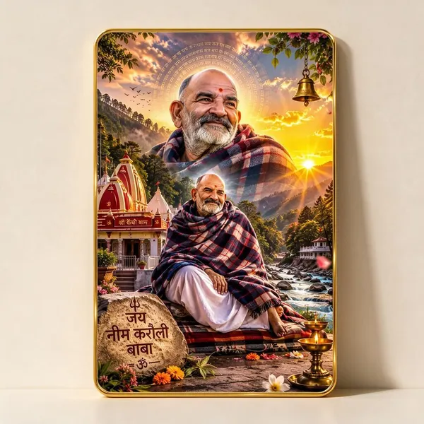 Devotional_Neem_Karoli_Baba_Scenic_Wall_Art