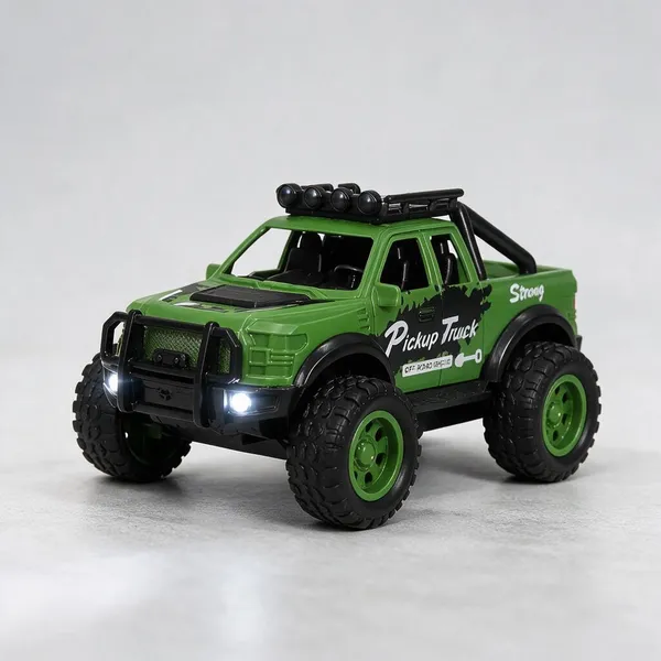 Green_Pull_Back_Toy_Pickup_Truck_With_Lights_And_Music