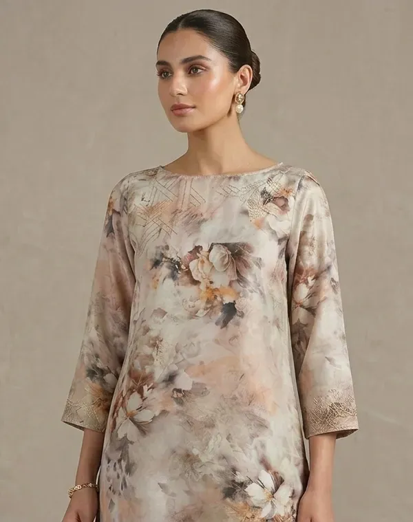 Beige_And_Brown_Premium_Satin_Georgette_Kurti_Fabric_For_Women_Unstitched
