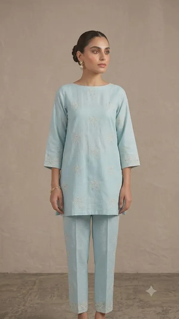 Pastel_Blue_Khadi_Cotton_Cord_Set_Fabric_For_Women_Unstitched