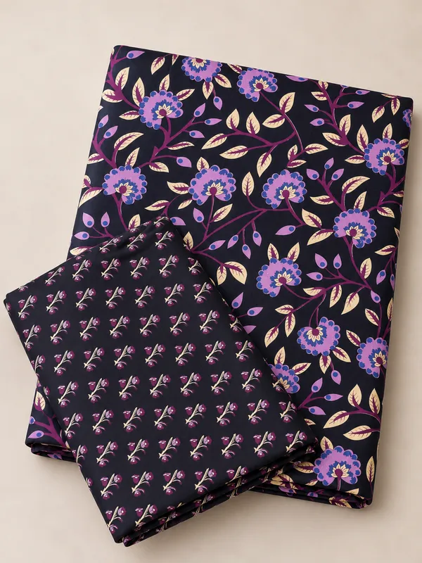 Black_And_Purple_Cotton_Cord_Set_Fabric_For_Women_Unstitched