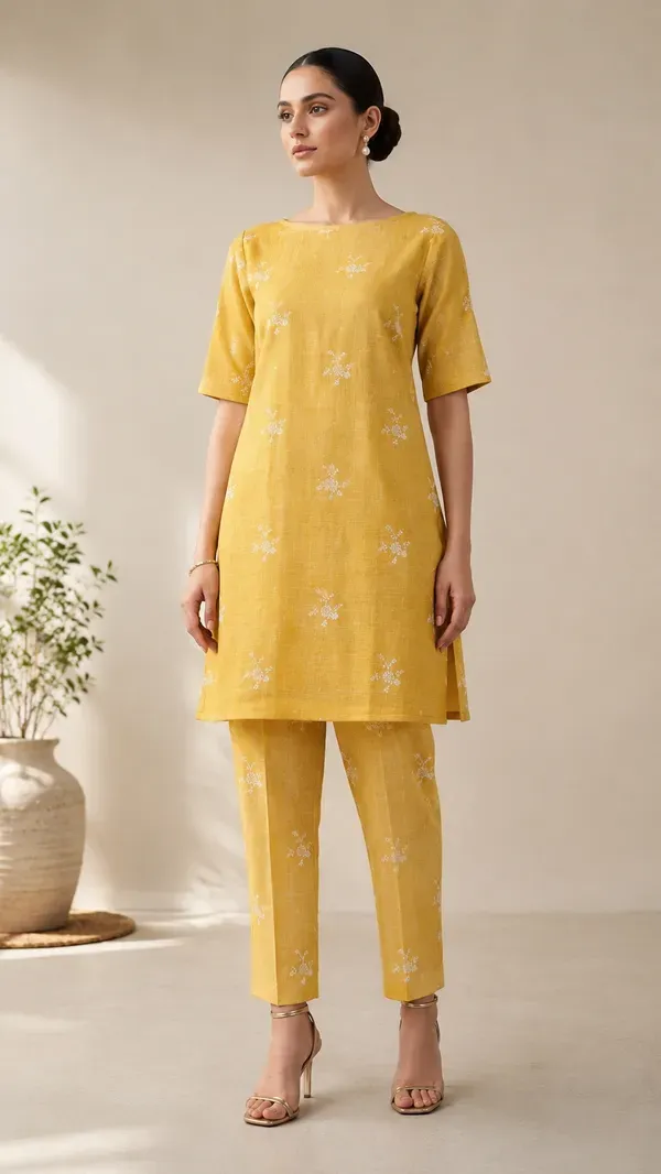 Yellow_Khadi_Cotton_Cord_Set_Fabric_For_Women_Unstitched