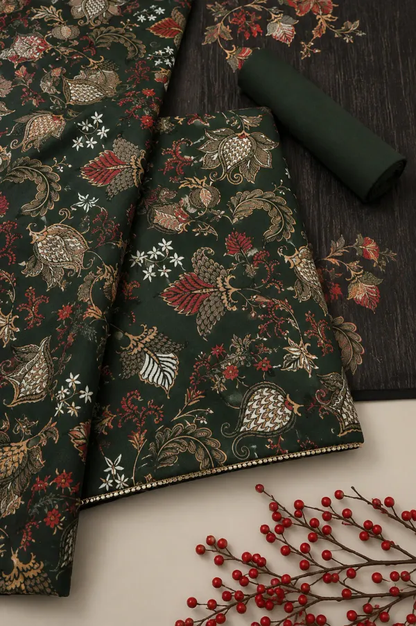 Dark_Green_Soft_Muslin_Short_Kurti_Fabric_For_Women_Unstitched