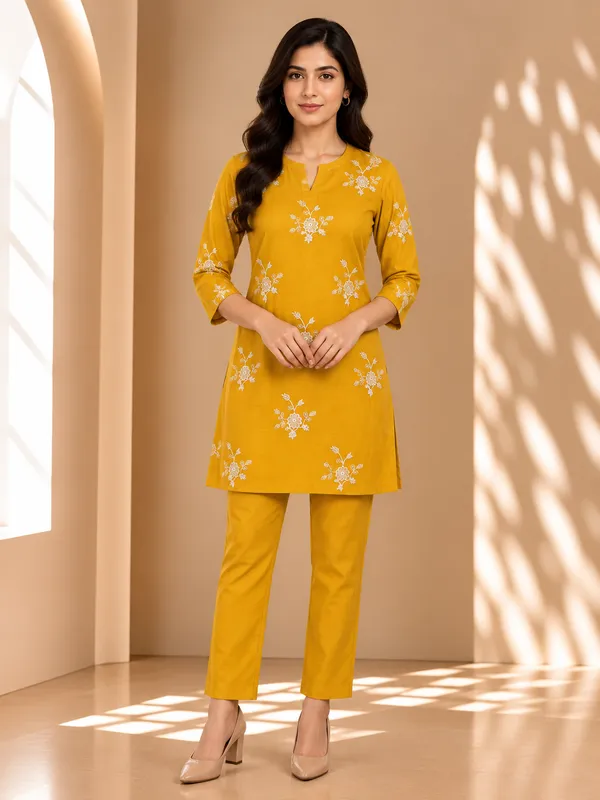 Yellow_Khadi_Cotton_Cord_Set_Fabric_For_Women_Unstitched