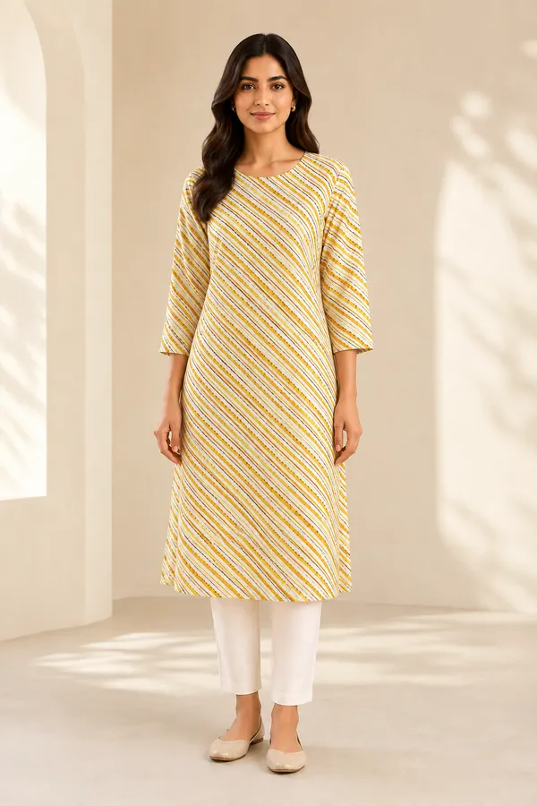 Mustard_Striped_Printed_Short_Kurti_Fabric_For_Women_Unstitched